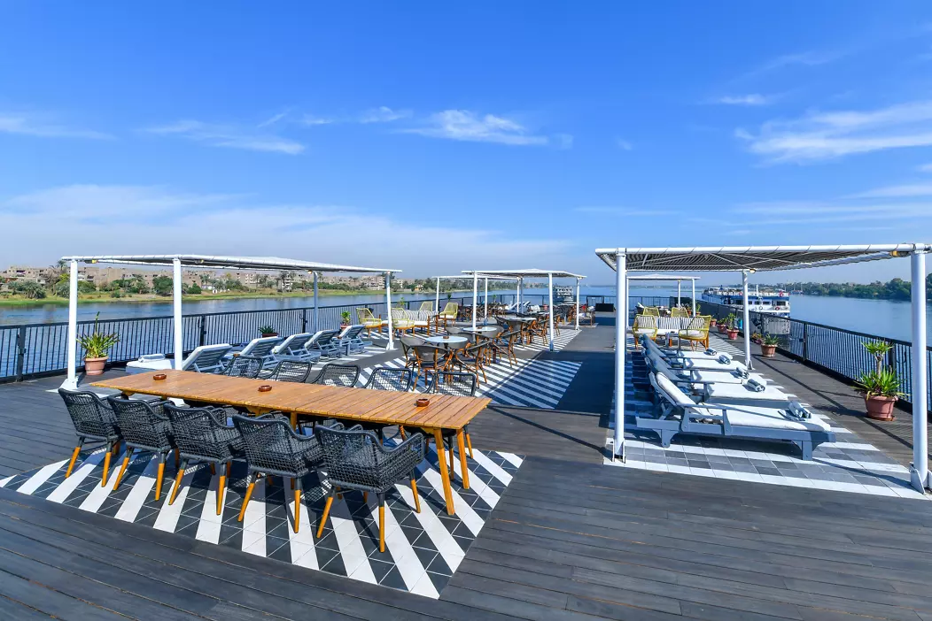Sun deck of the MS Mövenpick Hamees Nile cruise